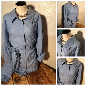 Lane Bryant blue long sleeve dress shirt. Size 22